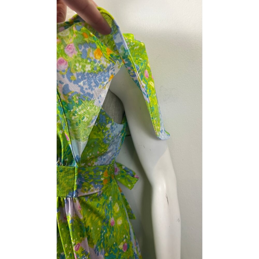 VINTAGE KUULEI HAWAII FLORAL 60'S MAXI DRESS S - Picture 13 of 15